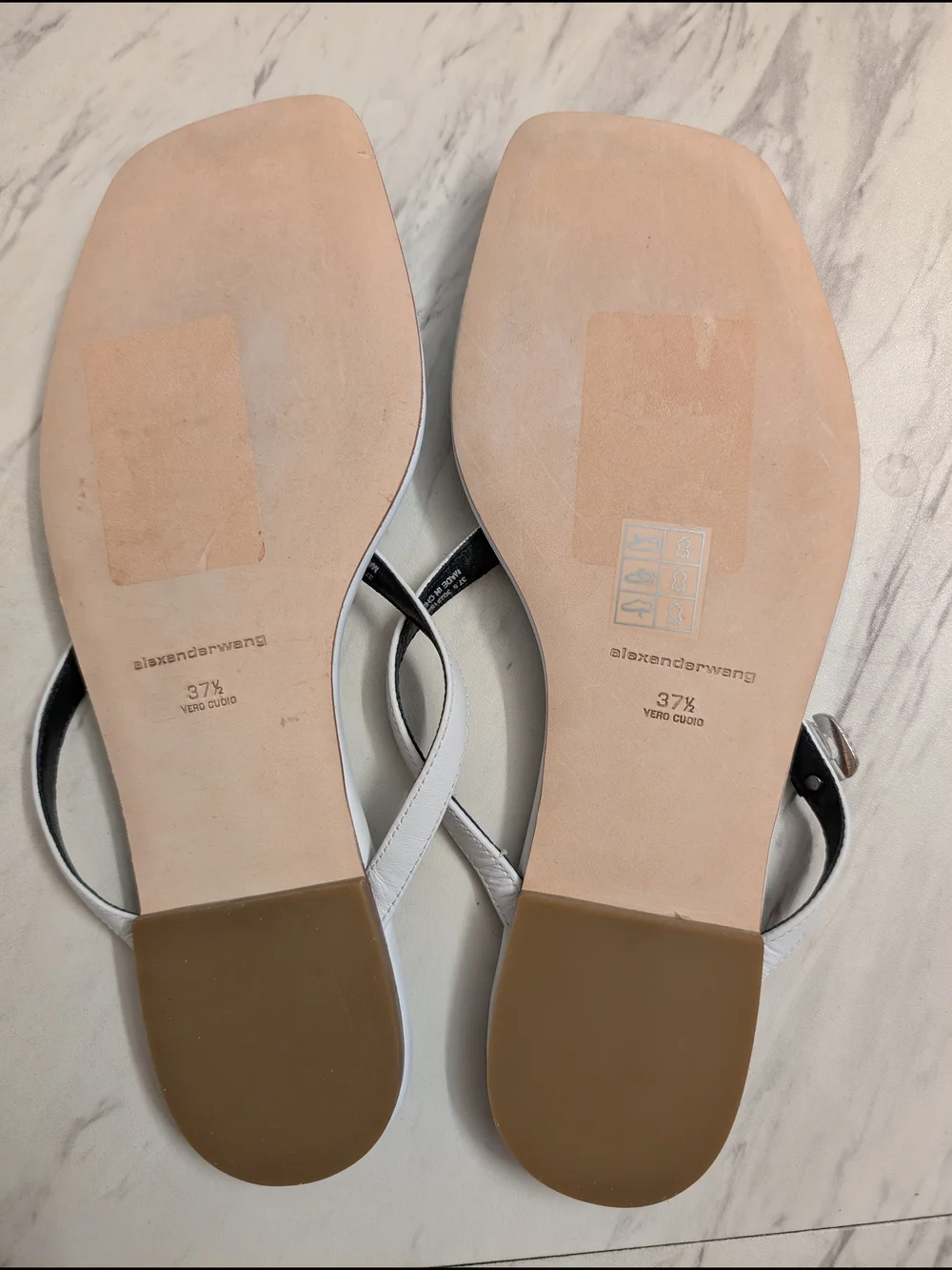 Alexander Wang White Crystal-Logo Thong Sandals - Picture 2 of 4